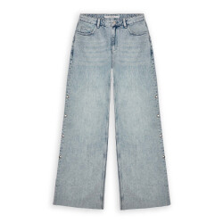 Homage to Denim H-cw25m85 mid waist wide leg jeans with big studs