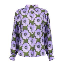 Geisha blouse print flowers 53609-20 380 purple/green