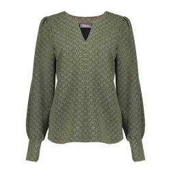 Geisha top print 52530-20 530 green/black