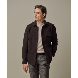 Profuomo Ppwf30001e h2 heren overshirt  met cutaway in donker profu