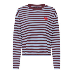 Only onllivina l/s o-neck stripe top pri 15371241 cabarnet