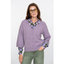 Geisha Cardigan v-neck 34 sleeves lila