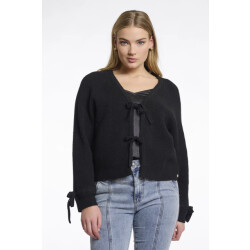 Rino & Pelle Gouke.5002511 rino en pelle knitted cardigan with bows black
