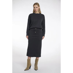 Rino & Pelle Ciska.7002511 rino en pelle jersey skirt with elastic waistband black