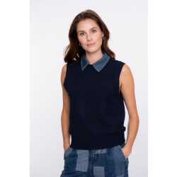 Geisha 54509-10 675 spencer denim collar navy + denim collar