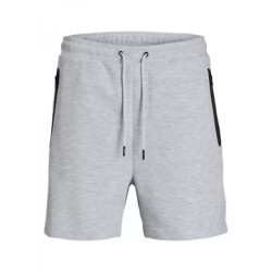 Jack & Jones 12273304 gordon light grey heren fusion tricot short