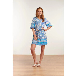 Smashed Lemon 23045 zomerse jurk met paisley border printceintuur |