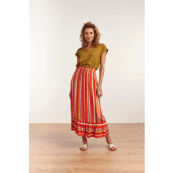 Smashed Lemon 23091 casual lange rok met ruchesmulti |