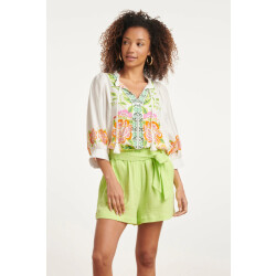 Smashed Lemon 24063 zomer top met levendige bloemenpatroon |