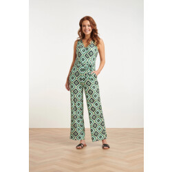 Smashed Lemon 23337 zachte stretch aztec print zomer jumpsuit |