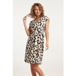 Smashed Lemon 24163 klassieke jurk met gedurfd cheeta patroon |