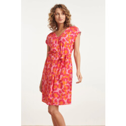 Smashed Lemon 24161 klassieke jurk met gedurfd cheetah patroonfuchsia |