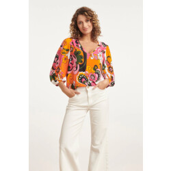 Smashed Lemon 24156 top met bloemenprinthelder |