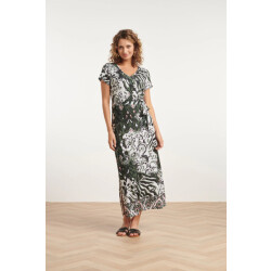 Smashed Lemon 24147 stretch zomerjurkarmy green aztec print |