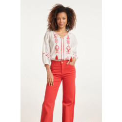 Smashed Lemon 24123 ademende te top met tribal borduurwerk |