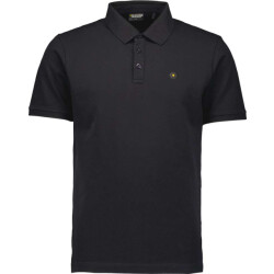 No Excess Polo pique garment dyed black