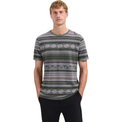 No Excess T-shirt crewneck allover jacquard grey melange