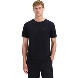 No Excess T-shirt crewneck relief jacquard bl black