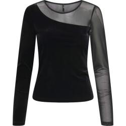 Only Onlsmooth l/s mesh mix top box jrs black/assymetri