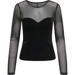 Only Onlsmooth l/s mesh mix top box jrs black/heart