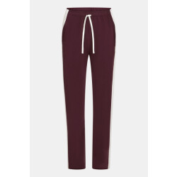 Penn & Ink W25f1706 351-05 penn&ink trousers stripe aubergine ecru
