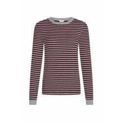 Penn & Ink W25f1745-stm 83m-351 penn&ink longsleeve grey mel. aubergine
