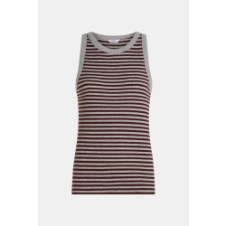 Penn & Ink W25f1718-stm 83m-351 penn&ink singlet stripe melange grey mel. aubergine