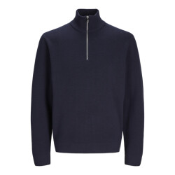 Jack & Jones Jprblamilano stitch knit half zip navy