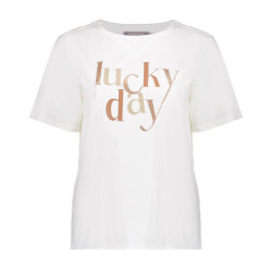Geisha t-shirt lucky day 52598-41 10 off-white/camel