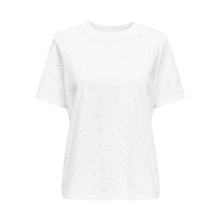 Only onlmonja s/s studs tee jrs 15340939 white