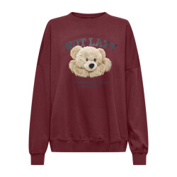 Only onlbila l/s bear o-neck swt 15356052 cabarnet