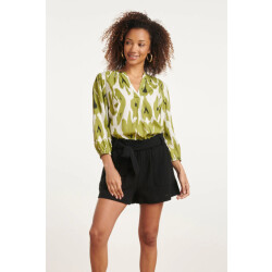 Smashed Lemon 24142 eenvoudige klassieke top met mos aztekenprint |