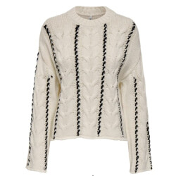 Only Onltessa ls cabel stitch o-neck cc knt ecru dessin