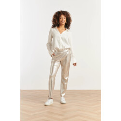 Smashed Lemon Damesglanzende metallic broek |