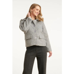 Smashed Lemon Bouclé jas met kraag |