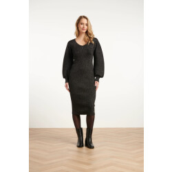 Smashed Lemon Dameslurex gebreide midi jurk |