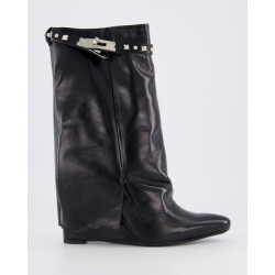 Gibaldi Dames studded shiny leather wedge