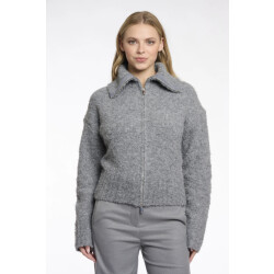 Rino & Pelle Boi.5002512 rino en pelle cardigan with zipper closure grey