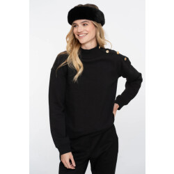 Geisha 52600-41 999 sweater with buttons at shoulder black