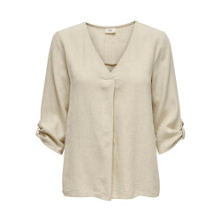Jacqueline de Yong Say 3/4 linen v-neck top