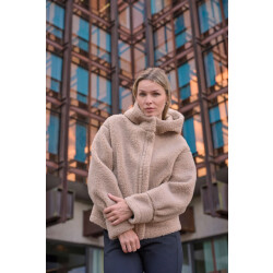 Rino & Pelle Felicia.7002511 rino en pelle hooded faux shearling jacket oat