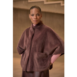 Rino & Pelle Dewi.7002511 rino en pelle faux fur cape chocolate bean