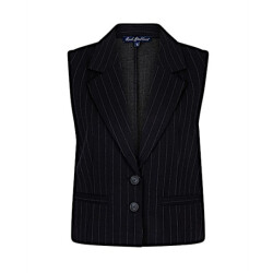 Red Button Gilet srb4625 waistcoat pinestripe black