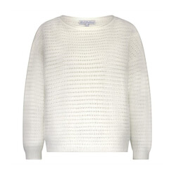 Red Button Sweater srb4651 fluffy ajour ecru