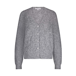 Red Button Vest srb4639 ajour grey melange