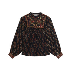 Maison Hotel Blouse lange mouw scarlet