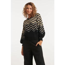 Smashed Lemon 24903 -te gebreide zigzagprint top |