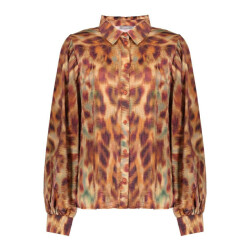 Geisha blouse print 53656-20 775 brown/orange