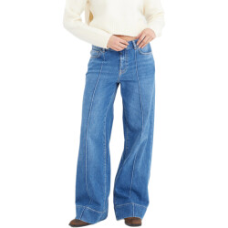 C.O.J. Denim Mid waist wide straight medium blue