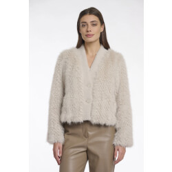 Rino & Pelle Chaimae.7002512 rino en pelle short faux fur jacket birch